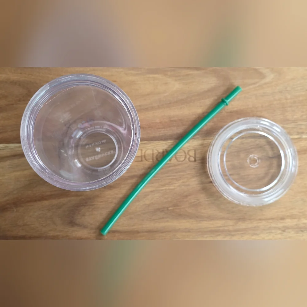 Starbucks Pink & Green Reusable Cold Cup with Straw‎